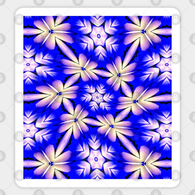 Blue and White Flower Pattern Sticker by PatternFlower